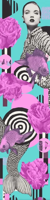 Free mermaid bookmark with a fashion mermaid